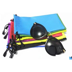 Sacs d'emballage En gros 2000 pcs Colorf imperméable à l'eau anti-poussière tissu lunettes de soleil pochette doux lunettes sac lunettes téléphone cas de stockage Dro Dho50