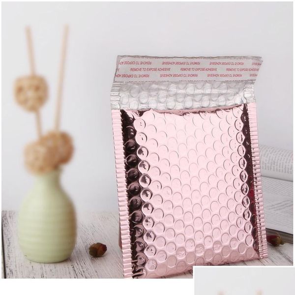 Bolsas de embalaje al por mayor 30 piezas sobre acolchado oro rosa papel de aluminio bolsa de burbujas bolsa de correo impermeable correo Jlllkn Drop Delivery Otlix