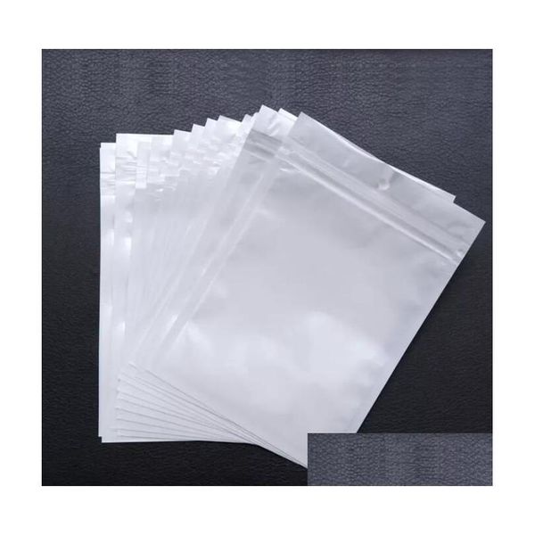 Sacs d'emballage en gros clair blanc perle en plastique Poly Opp sacs d'emballage fermeture éclair Zip paquets de détail bijoux alimentaire sac en PVC de nombreuses tailles disponibles Dhw6Q