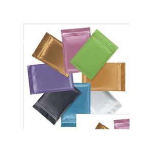 Sacs d'emballage en gros MTI couleur refermable Zip Mylar sac de stockage des aliments papier d'aluminium en plastique pochettes anti-odeur livraison directe Offic Otko5