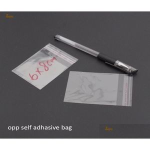 Sacs d'emballage Promotion en gros réel 1000 pièces clair refermable Bopp Poly Cellophane sac 6X8Cm Transparent Opp cadeau sacs en plastique Packag Dhhir