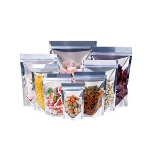 Sacs d'emballage en gros en plastique transparent pour le stockage des aliments sac Mylar transparent refermable pochettes debout grande odeur livraison directe Offic Dhtzv