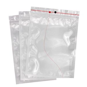 Sacs d'emballage en gros Small White Clear Zip Lock Paquet en plastique avec fermeture à glissière autoproclamée K Poly Poly Packaging Sac Hang Dhp5g DHP5G