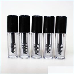 Botellas de embalaje 0 8Ml Tubo de rímel vacío Vial de crema de pestañas / Botella de líquido Envase cosmético de muestra con tapa negra interna a prueba de fugas Dhxtc