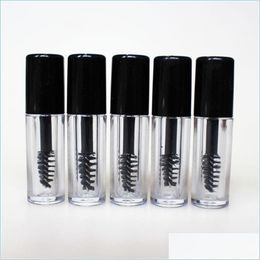 Verpakking Flessen 0 8Ml Lege Mascara Tube Wimper Crème Flacon/Vloeistof Fles Sample Cosmetische Container Met Lekvrije binnenste Zwarte Dop Dhxtc