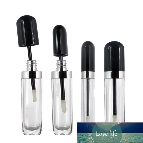Botellas de embalaje 1 pieza Tubos de brillo de labios transparentes vacíos Tubo de bálsamo IP de plástico Lápiz labial Mini contenedor de muestra de cosméticos con tapa negra