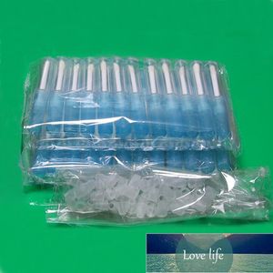 Botellas de embalaje 100 PCS Clear 1.3ML Tubo de brillo de labios vacío, contenedor de lápiz labial líquido de plástico elegante azul, brillo de labios redondo DIY negro