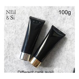 Bouteilles d'emballage 100G Bouteille de crème cosmétique en plastique noir 100 ml Tube de lotion nettoyante pour le visage El Supply Shampooing Drop Delivery Bureau Sc Otx4M