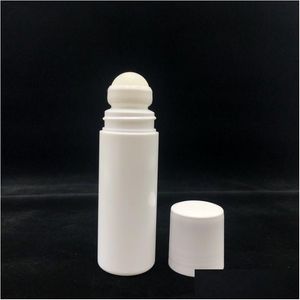 Botellas de embalaje 100Ml Rollo blanco Botella de plástico Rodillo vacío 100Cc Rollon Ball Desodorante por loción Contenedor ligero Entrega de gota de Dhqnc