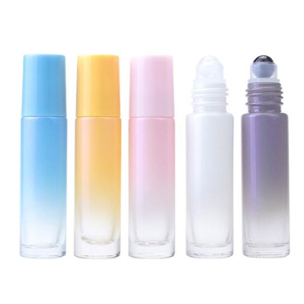 Bouteilles d'emballage 10Ml Jade Roll On Bottle Voyage Portable Verre Huile Essentielle Cristal Naturel Pierre Cosmétique Vide Embouteillage Goutte Deli Dhmvd