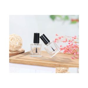 Bouteilles d'emballage 10Ml Style Lucency Verre Vide Vernis À Ongles Carré Peinture Colle Conteneurs D'emballage Sn1915 Drop Delivery Office School Dhqcp