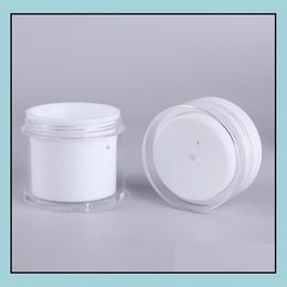Verpakkingsflessen 15 30G Wit eenvoudige Airless Cosmetic Bottle 50g Acryl Vacuüm Crème Cosmetica Pomplotion Container SN Huisman