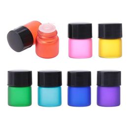 Verpakkingsflessen 1 ml kleur mat glas lege essentiële oliefles reizen draagbare cosmetische sub drop levering kantoor schoolbedrijf dhufc