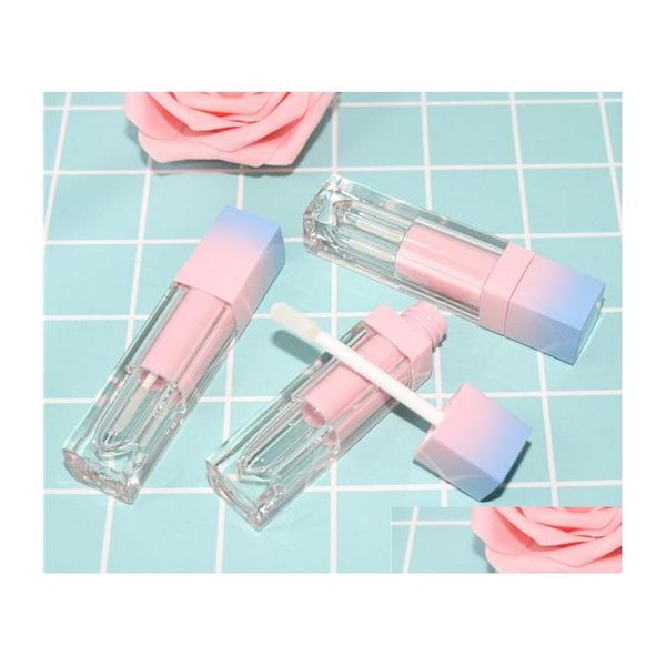 Bouteilles D'emballage 200 Pcs / Lot Carré Vide Brillant À Lèvres Tube Dégradé Rose Bleu En Plastique Élégant Rouge À Lèvres Liquide Cosmétique Conteneurs 5 Ml Sa Dhbcq