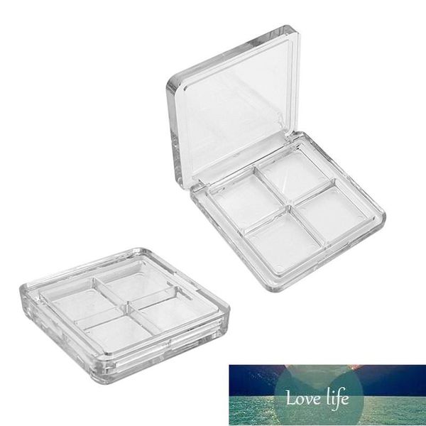 Bouteilles d'emballage 2pcs palette de maquillage de fard à paupières carré vide boîte à quatre grilles pour fard à joues, contour, bronzant, casseroles surligneur, autocollant en métal