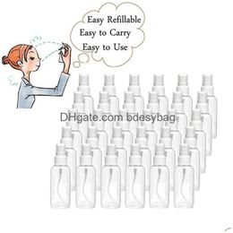 Bouteilles d'emballage 30 ml 1 oz en plastique transparent vaporisateur rechargeable petite bouteille vide portable pour les huiles essentielles de voyage Pers Drop Delivery Off Dholy