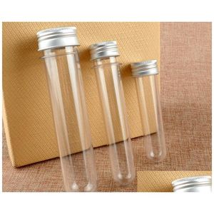 Bouteilles d'emballage 30 ml 40 ml 100 ml transparent cylindrique tube à essai en plastique bouteille masque poudre bain sel bonbons en bouteille vide Sn2110 Dr Dhliv