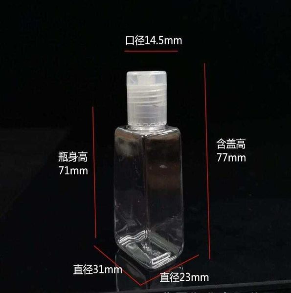 Botellas de embalaje de 30 ml Desinfectante de botella vacío Trapezoidal Box Flip Tap Gel Hand Bottl 9NVY9614538