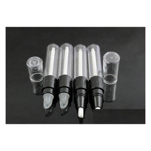 Bouteilles d'emballage 4,5 ml transparentaddblack tube de brillant à lèvres / bouteille vide ronde mini stylo à torsion en plastique jetable cadran avec pointe d'argent s dhhis