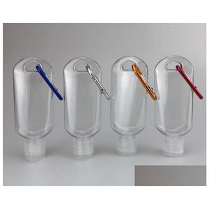 Verpakkingsflessen 50 ml lege alcoholnavuleerbare fles met sleutelringhaak Clear transparante plastic handdesinfecterend voor reis SN4238 D DHUS1