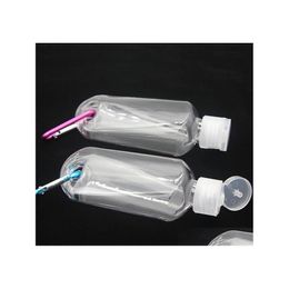 Bouteilles D'emballage 50Ml Vide Bouteille De Pulvérisation D'alcool Avec Crochet Porte-clés Désinfectant Pour Les Mains En Plastique Transparent Transparent Pour La Livraison De Chute De Voyage Dh0Qv