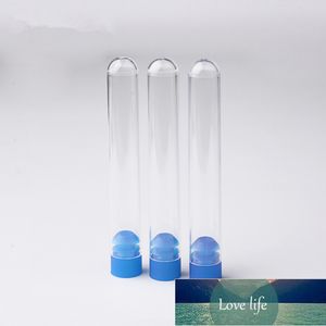 Bouteilles d'emballage 50 pièces/lot, Tube à essai vide en plastique de laboratoire avec bouchon, fond rond transparent mince, rechargeable, 16x100mm