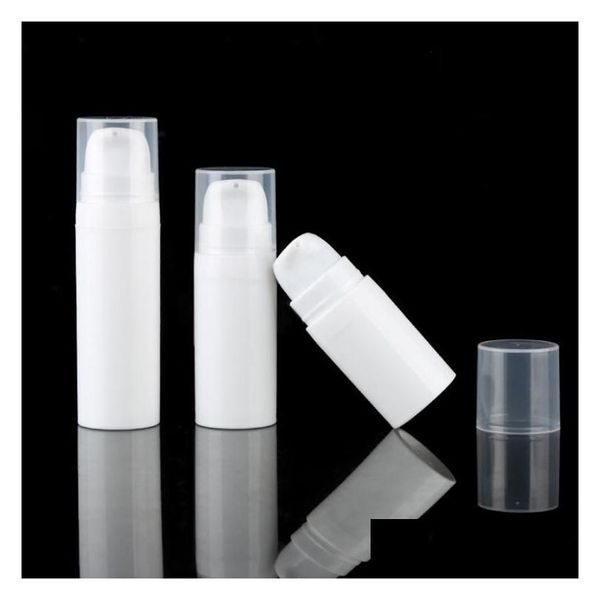Botellas de embalaje 5Ml 10Ml 15Ml Bomba de loción sin aire blanca Mini muestra y botella de prueba Contenedor Envase cosmético Entrega de gota Ofic Dhqvw