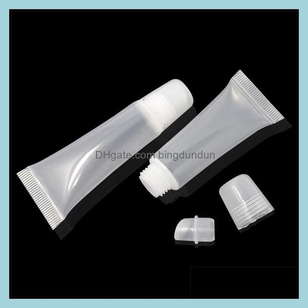 Botellas de embalaje 5Ml 8Ml Tubos de brillo de labios Plástico transparente Vacío Recargable Botella de bálsamo suave Envases cosméticos Lápiz labial Caja de maquillaje Drop Otjrs