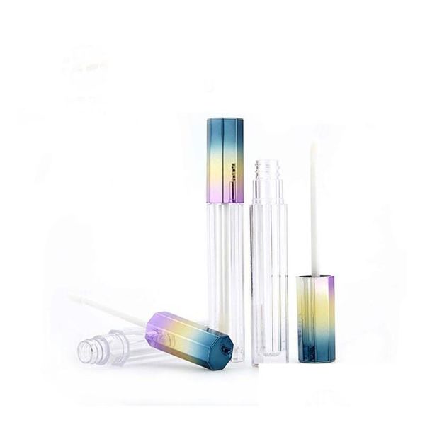 Bouteilles D'emballage 5Ml Élégant Vide Octogonal 3 Couleur Dégradé Brillant À Lèvres Tube Lipgloss Cosmétique Conteneur Liquide Rouge À Lèvres Stockage Bott Dhbeq