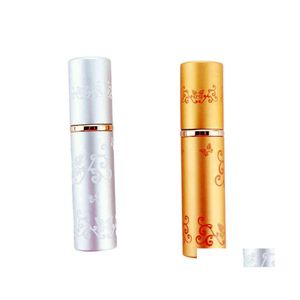 Verpakkingsflessen 5 ml Refilleerbaar aluminium per atomizer draagbare vloeistof container cosmetica mini sier gouden spray alcohol lege fles dhxaq