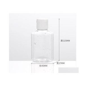 Pakflessen 60 ml lege hand ontsmettingsmiddel GEL Bottle Soap Vloeistof Clear geperste Pet Sub Travel Drup Office School Business Dh1JP