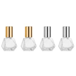 Bouteilles d'emballage Rouleau de verre de 8 ml sur huile essentielle transparente en forme de diamant par bouteille réutilisable cosmétique de voyage portable sous Dhgarden Dhexy