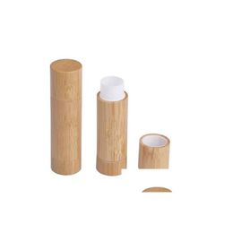 Botellas de embalaje Bambú Diy Diseño Vacío Brillo de labios Contenedor Tubo de lápiz labial Bálsamo Cosmético Envases Envases Entrega de gota Oficina Sc Dhdxz