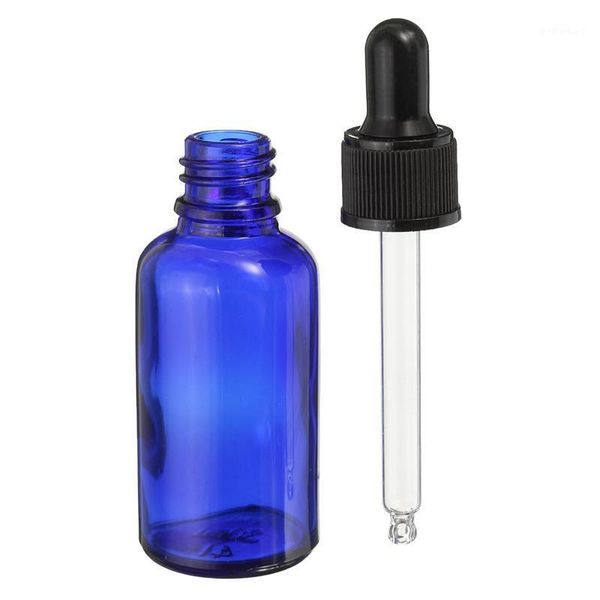Botellas de embalaje Botella de pipeta de líquido reactivo de 30 ml de aerosol de vidrio azul con cuentagotas Botellas de aceite esencial1