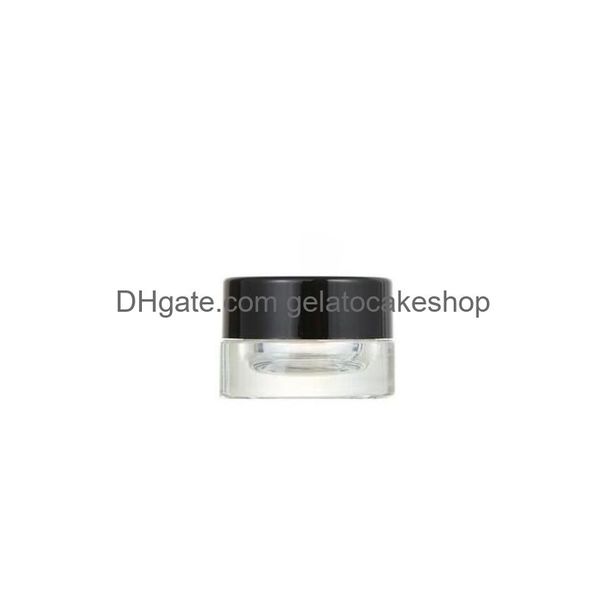 Bouteilles d'emballage Clear Eye Cream Jar Bottle 3G 5G Verre Vide Baume À Lèvres Conteneur Large Bouche Bocaux D'échantillons Cosmétiques Avec Bouchon Noir Drop Dhydw