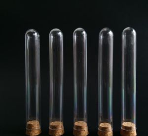 Botellas de embalaje Tubo de ensayo de plástico PS de grado alimenticio transparente con tapón de corcho 15x100 mm 11 ml SN2889 al por mayor