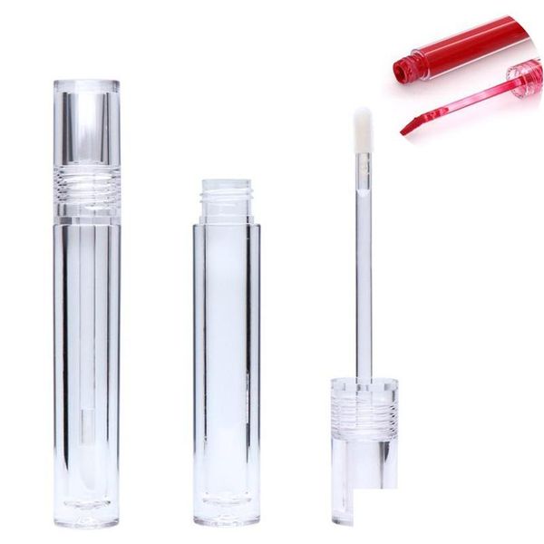 Botellas de embalaje Tubos de brillo de labios Diy Botella vacía 7.8Ml Tubo de brillo de labios Redondo Transparente con varita Entrega de gota clara Oficina Escuela B Dhhqa