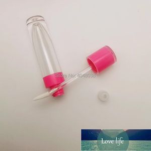 Bouteilles d'emballage vides Tube de brillant à lèvres de 6,5 ml rond rose blanc noir contenants cosmétiques bricolage tubes de brillant à lèvres avec baguettes transparentes 500pcs