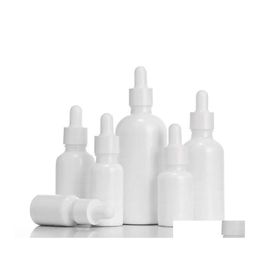 Verpakkingsflessen Essenti￫le olie per witte porselein keramische druppelaarfles met blanken/ros￩gouden cap cosmetische dosering reismaat c otkky