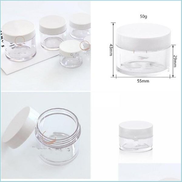 Bouteilles d'emballage Crème pour les yeux Pot de cire en verre Couvercle blanc Embouteillages séparés Bouteille transparente Facile à utiliser Pratique pour les voyages 3 5Qy E2 Dhlnu