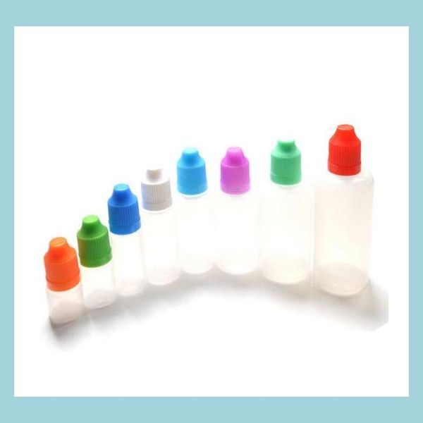 Bouteilles d'emballage Bouteilles à aiguille avec bouchon de sécurité à l'épreuve des enfants Flacon compte-gouttes en plastique Translucide Eliquid Mtifunctional Sample Embouteillage D Dhoed