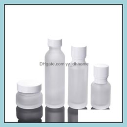 PACKING BELEIDSEN Office School Business Industrial Frosted Glass Jar Lotion Cream Round Cosmetic Jars DHJKW