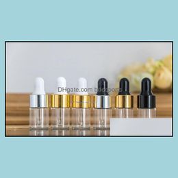 PACKING BOOLSEN OFFICE SCHOOL BEDRIJF INDUSTRIￋLE CLEAR DROPPER 1ML 2 ML L 100PCS MINI GLAS Bottle Essenti￫le oliedisplay Flacon Small Serum