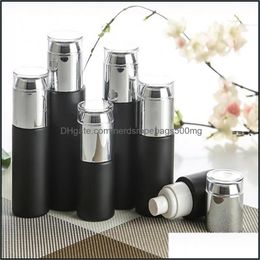 PACKING BELEIDSEN Office School Business Industrial Nieuw Frosted Black Glass Bottle Jars Cosmetic Face Cream Container Skin Care Lotion Spray