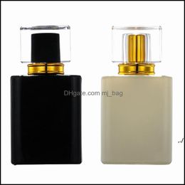 PACKING BELEIDSEN OFFICE SCHOOL BEDRIJF INDUSTRIￋLE HOGE-END SQUARE PER ATOMIZER-fles 50 ml zwart-wit glas Fijne mistspray Portable