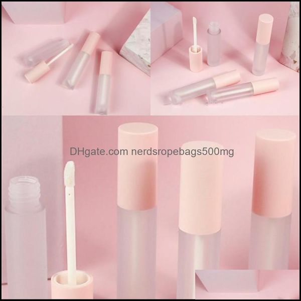 Bouteilles d'emballage Office School Business Industrial Circar Frosted Lipgloss Tube Plastic Stam Empty Clear Lip Gloss Lipglaze Contai