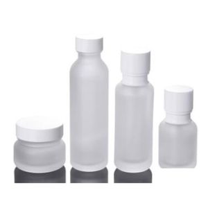 Flessen verpakken Verpakking Matglazen pot Lotioncrème Ronde cosmetische potten Handgezichtspompfles met houtnerfdop Sn4022 Drop D Dh5Hr