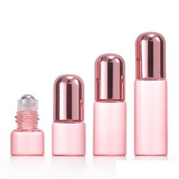 Verpakkingsflessen Roségouden Roller Glas Essentiële olie Bottel Portable Lege Cosmetische Sub 1 ml/2 ml/L/5 ml Drop levering O DHGARDEN DHZ0B