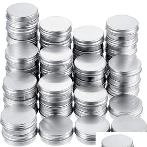 Botellas de embalaje Latas de aluminio Sier redondas Botella de almacenamiento de lata de metal Contenedores de tarros de velas Con tapas de rosca para bálsamo labial cosmético Drop Del Otfng