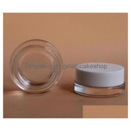 Verpakkingsflessen Verkoop 5G Glass Jar Stash Container Mini Small Bottle 5ml met wit deksel 42,5 mm wax cosmetische crème containers custo dhjn3